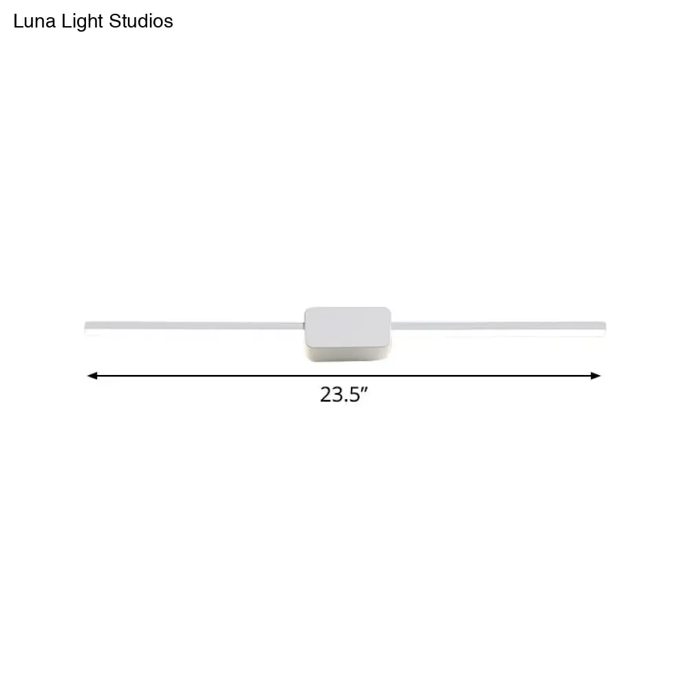 Minimalist White Iron Wall Sconce - LED Vanity Light in Warm/White - 16/ 23.5/ 31.5 Inches Long