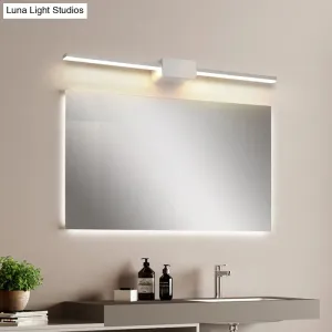 Minimalist White Iron Wall Sconce - LED Vanity Light in Warm/White - 16/ 23.5/ 31.5 Inches Long