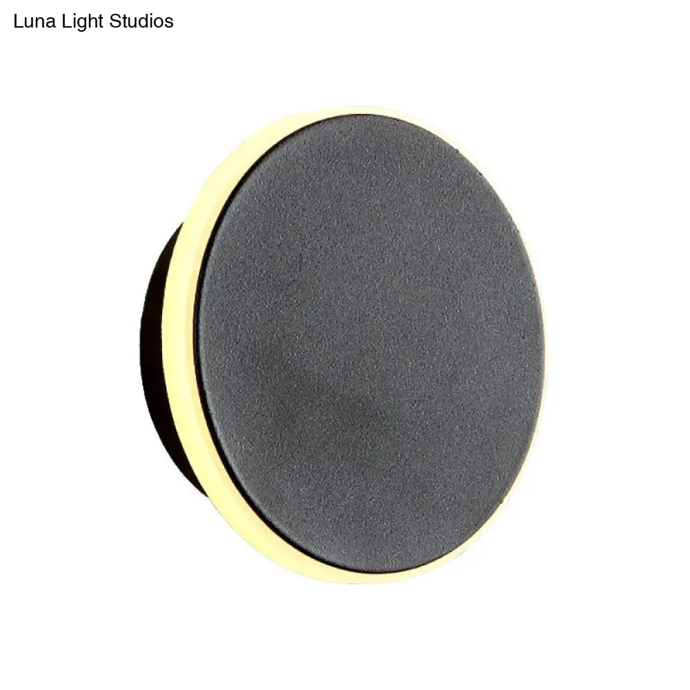 Modern Black/White LED Disc Sconce: Single Acrylic Wall Light in Warm/White