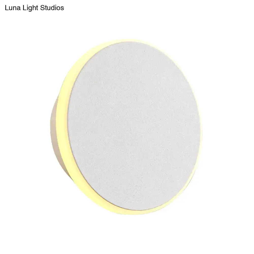 Modern Black/White LED Disc Sconce: Single Acrylic Wall Light in Warm/White