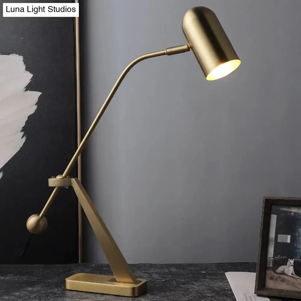 Modern Brass Tubular Reading Book Light for Study Tasks - 1 Bulb Task Lighting