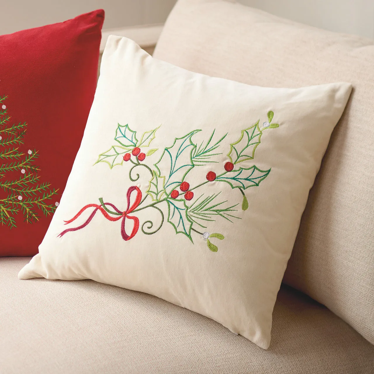 Monticello Velvet Holly Pillow