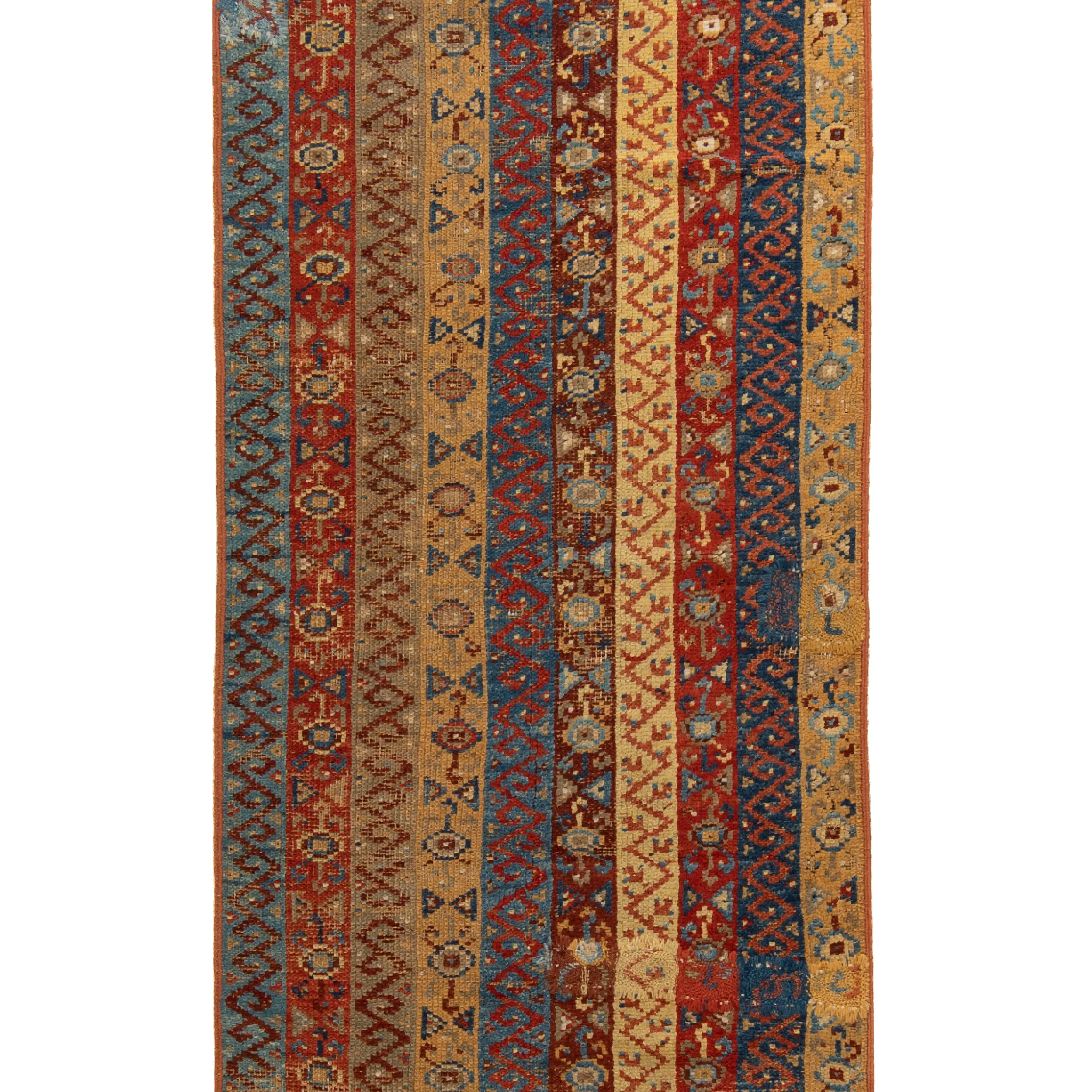 Multicolored Traditional Wool Runner - 3'3" x 14'4"