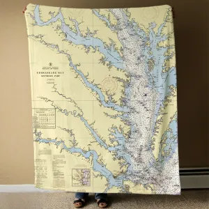 Nautical Chart Blankets, Virginia Coastal Maps
