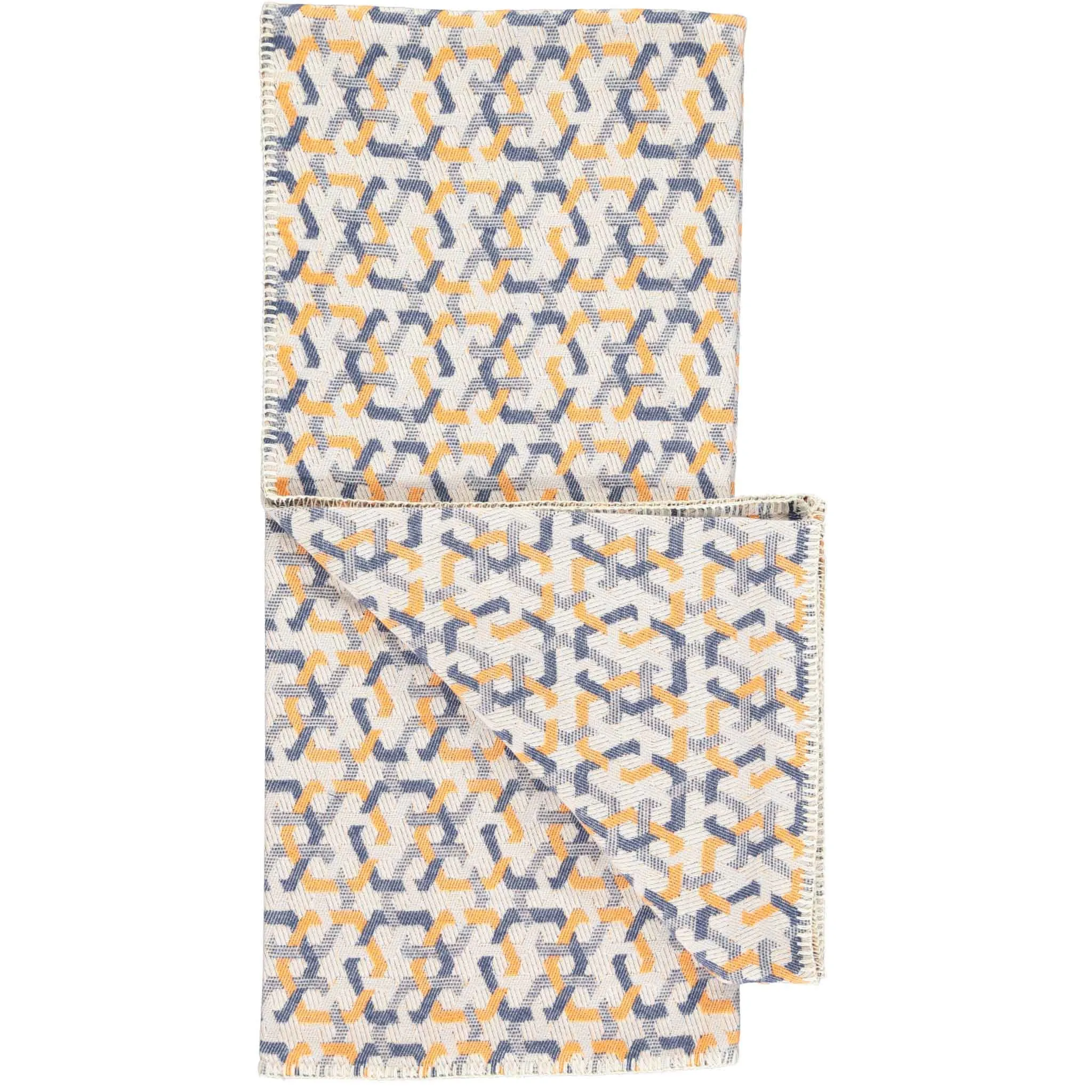 Navy & Orange Organic Cotton Throw