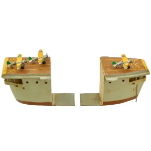 Original U.S. WWII Folk Art Aircraft Carrier Bookends - U.S.S. Saratoga and the U.S.S. Ranger