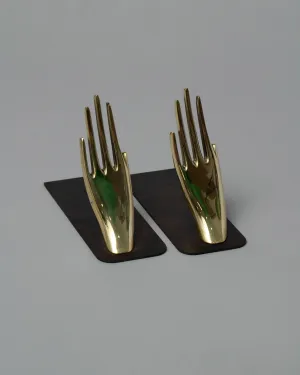 Pair of Hands Brass Bookends Set - Samples & Imperfects