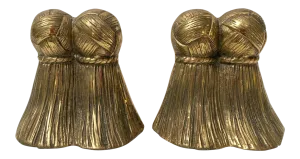 Pair of Solid Brass Tassel Bookends