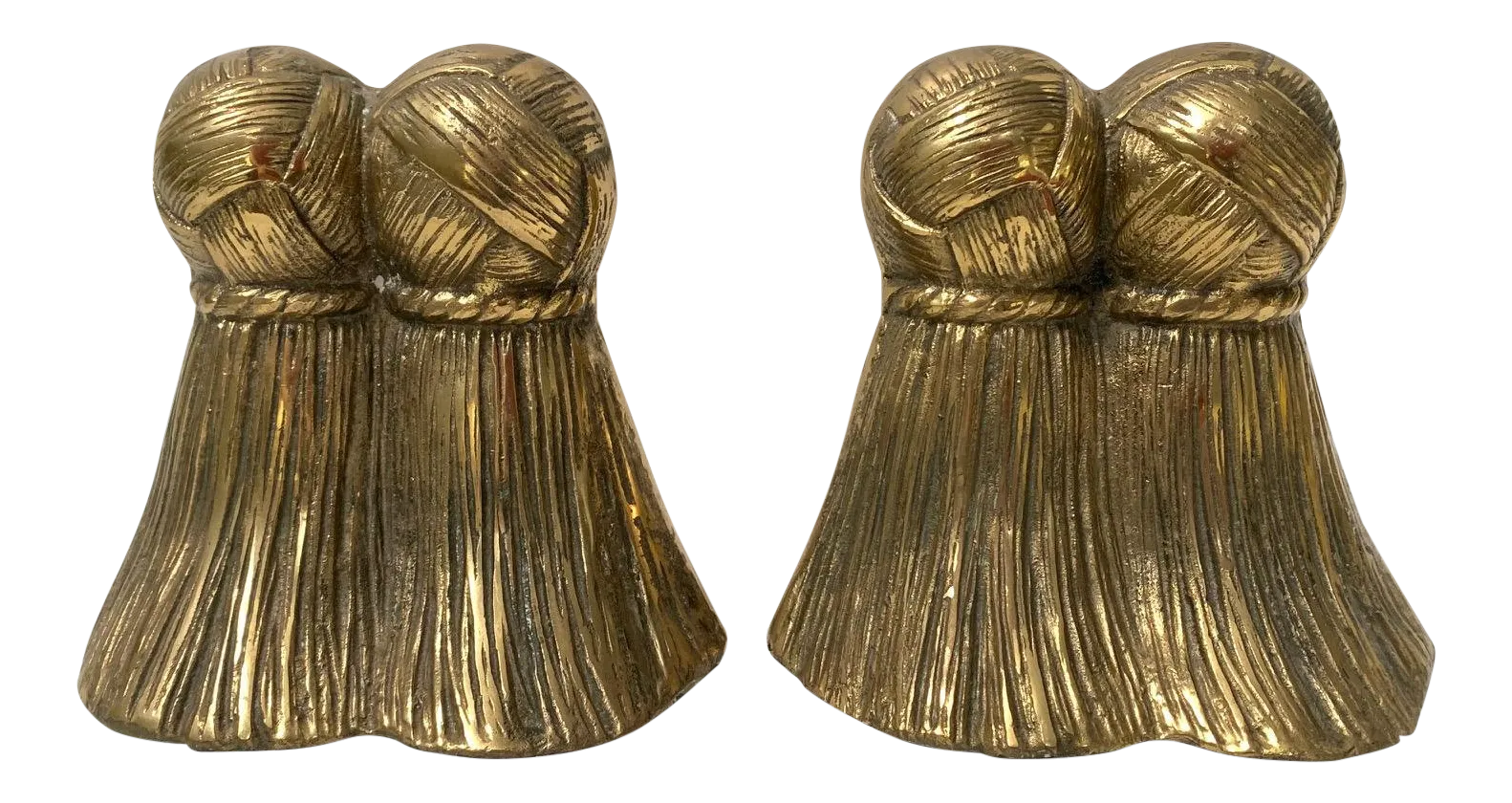 Pair of Solid Brass Tassel Bookends