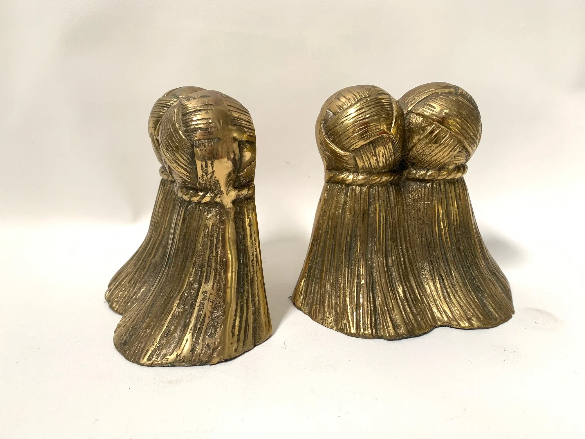 Pair of Solid Brass Tassel Bookends