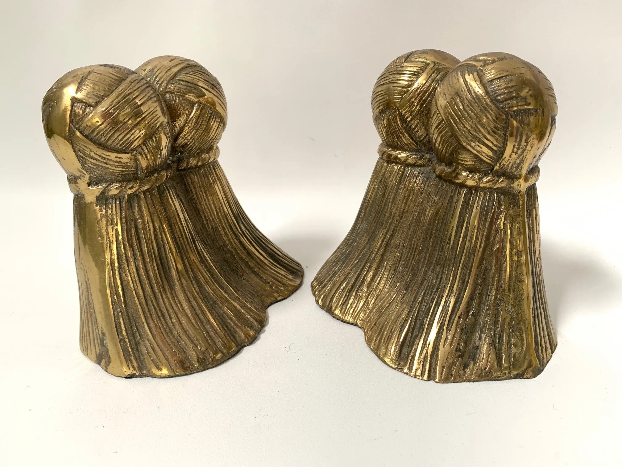 Pair of Solid Brass Tassel Bookends