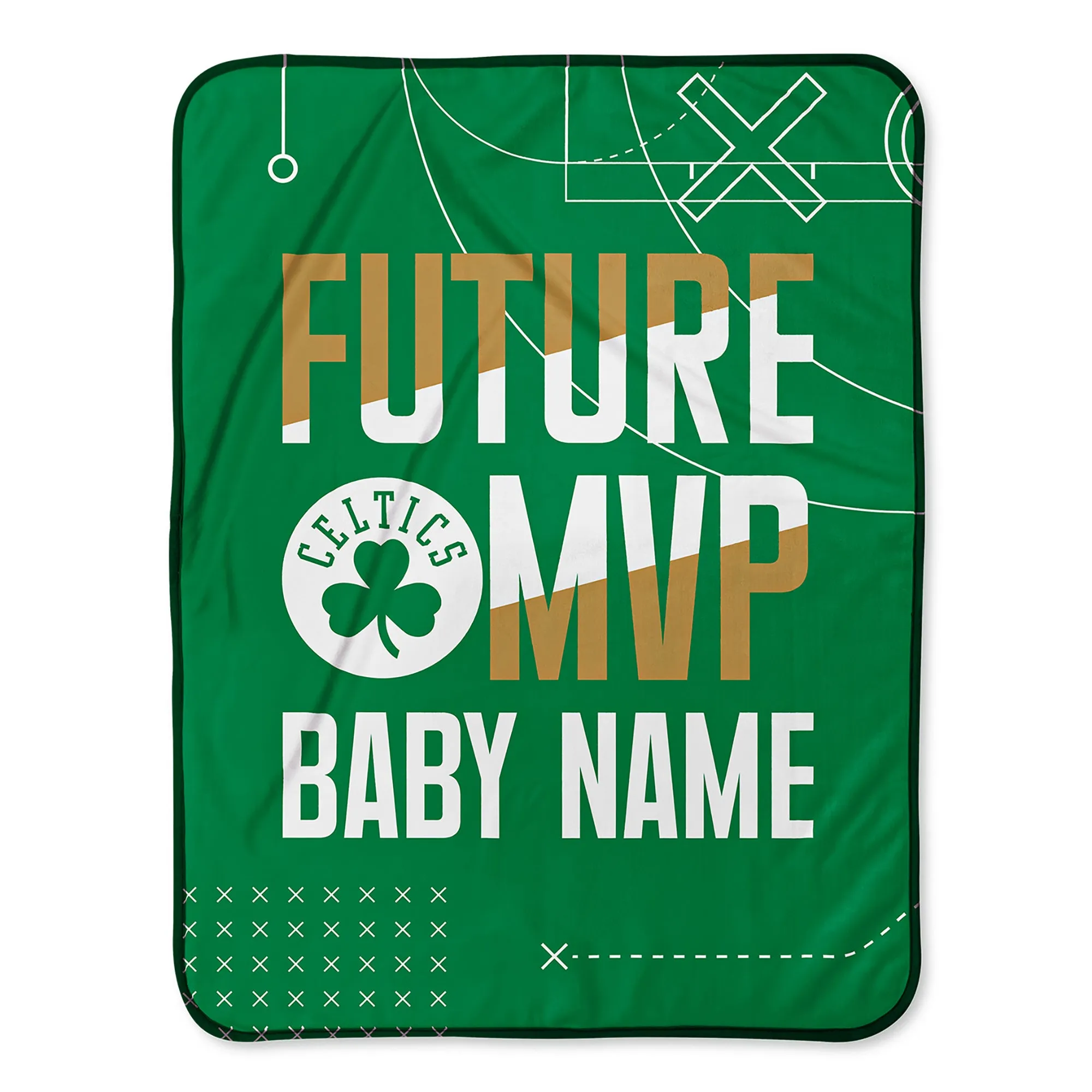 Personalized Boston Celtics MVP Baby Pixel Fleece Blanket