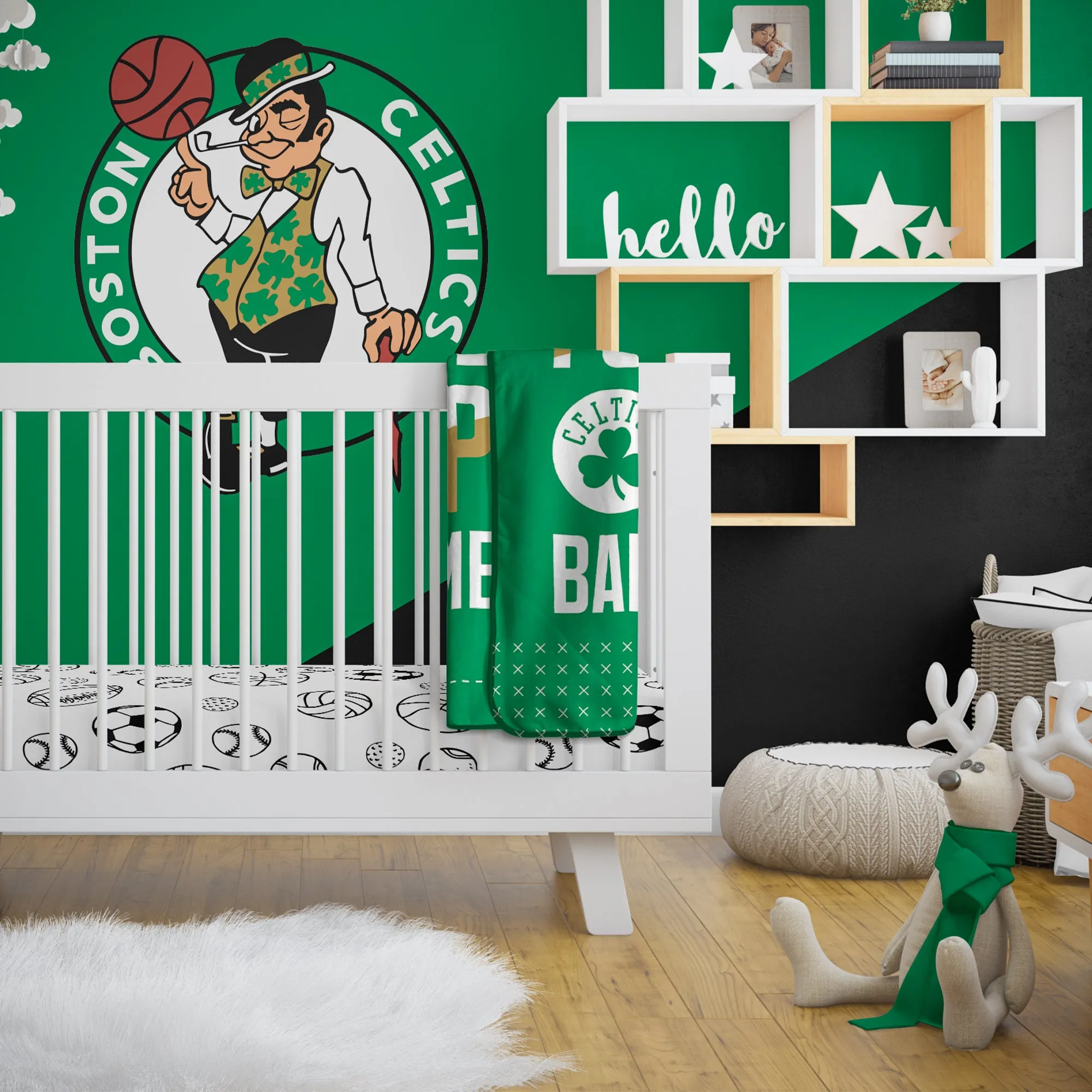 Personalized Boston Celtics MVP Baby Pixel Fleece Blanket