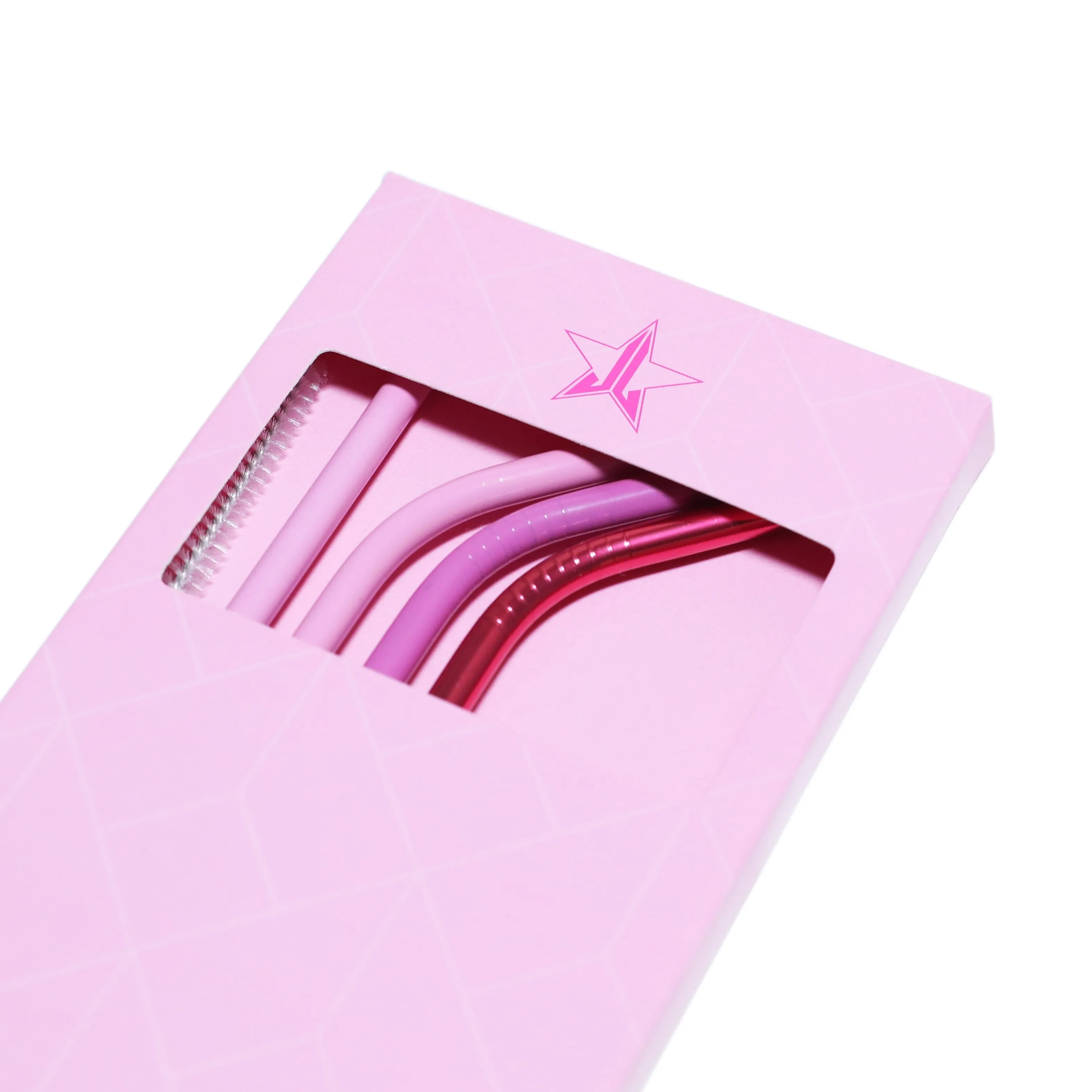 Pink Metal Straw 4-Pack