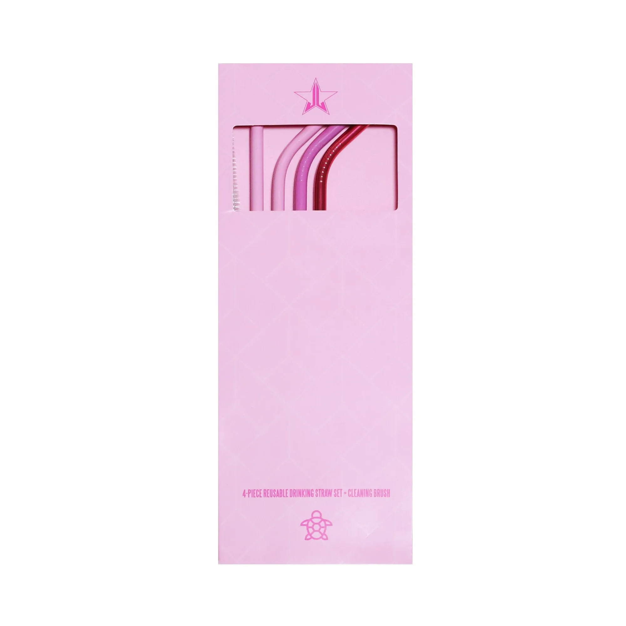 Pink Metal Straw 4-Pack