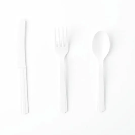Plastic Cutlery: White (18 piece set)