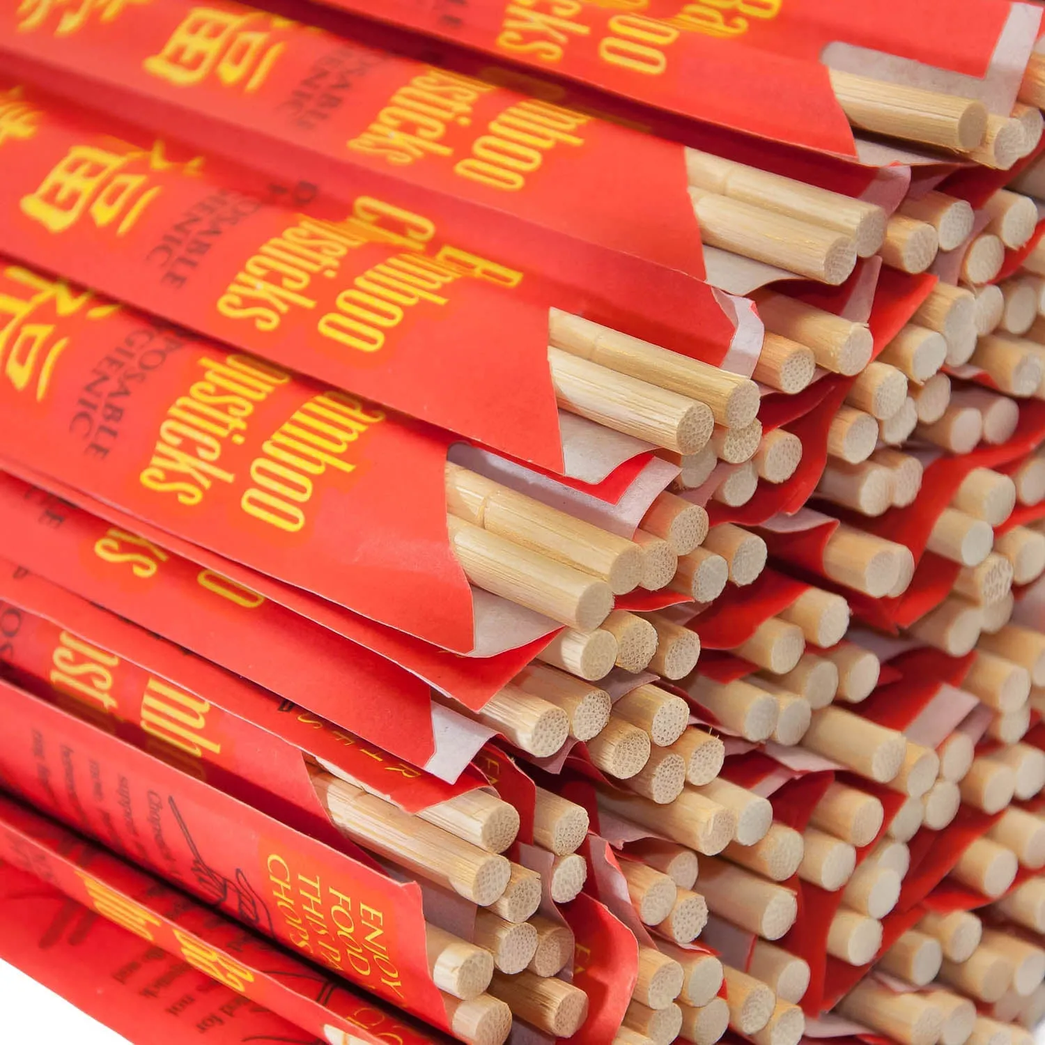 Premium 9" Disposable Bamboo Chopsticks, 25 to 1,000