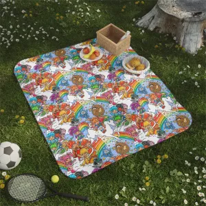 Rainbow Brite Girl Starshine Inspired Custom Hand Drawn Art Picnic Blanket Gift Stadium Game