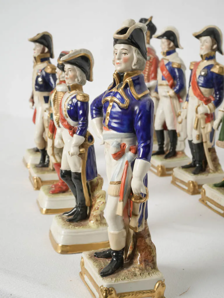Rare collection of 10 porcelain Napoleonic military figurines