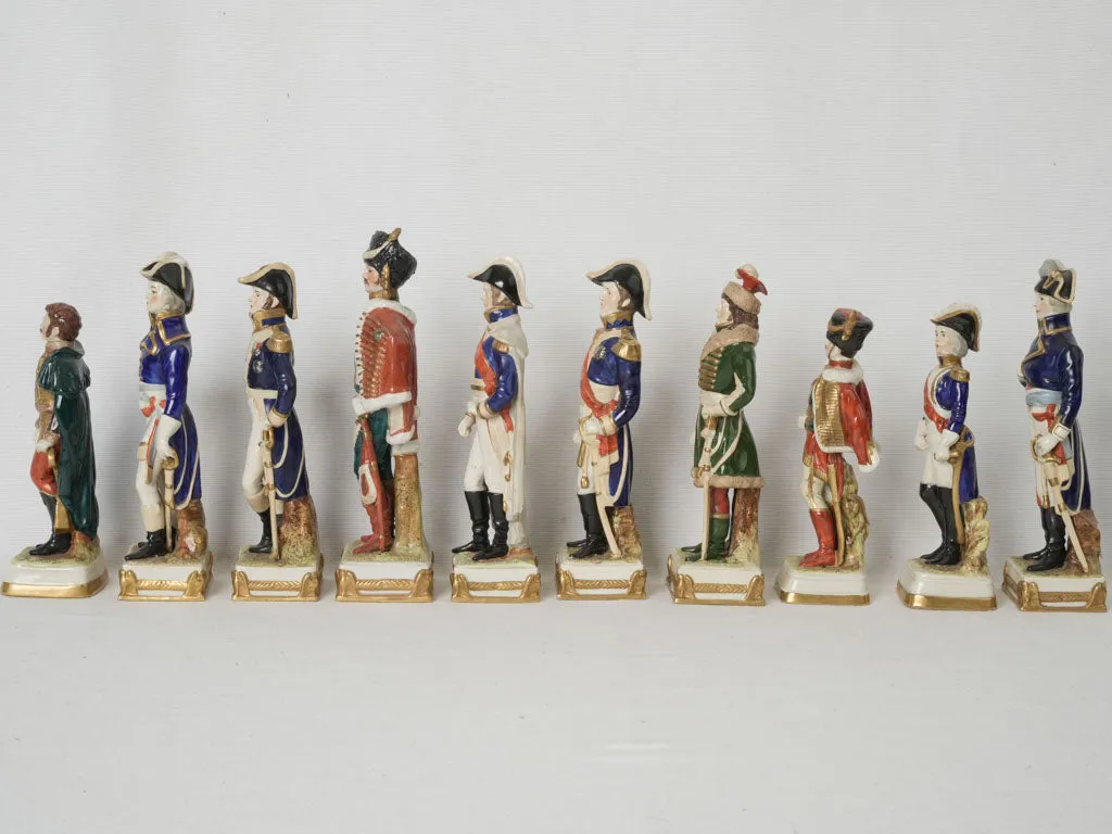 Rare collection of 10 porcelain Napoleonic military figurines