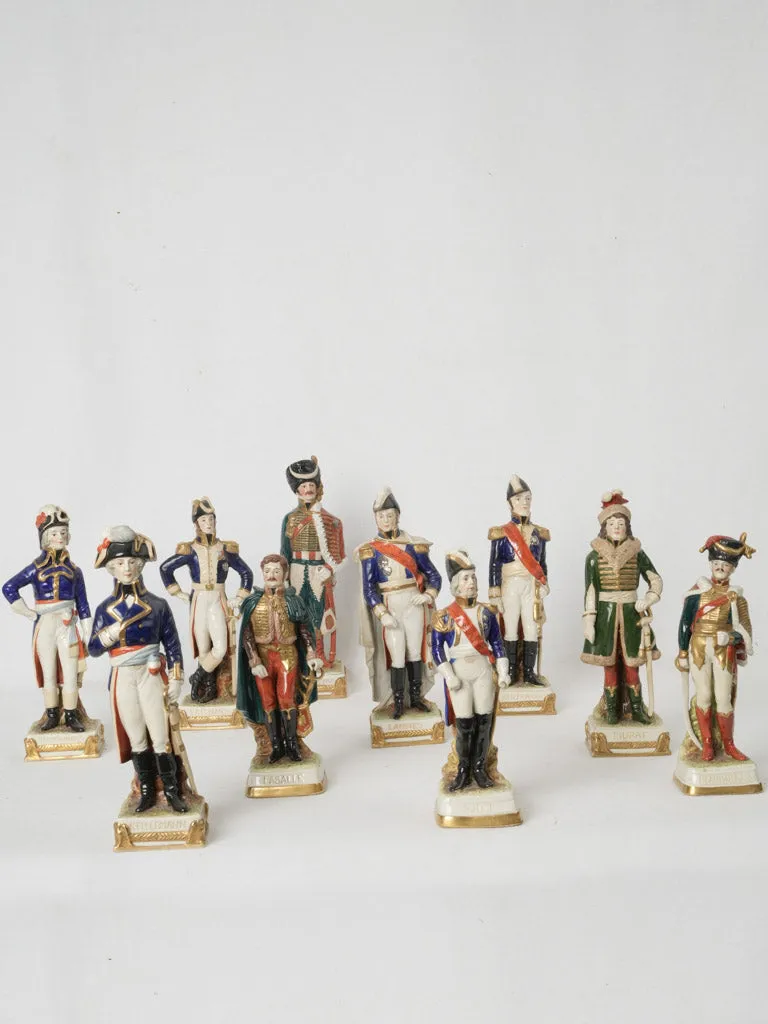 Rare collection of 10 porcelain Napoleonic military figurines
