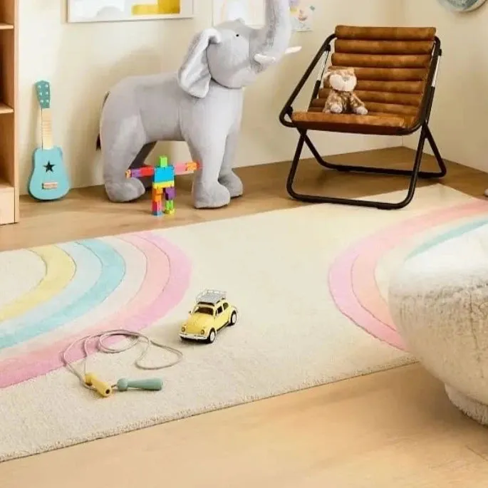 Rectangular Rainbow Stripe Rug
