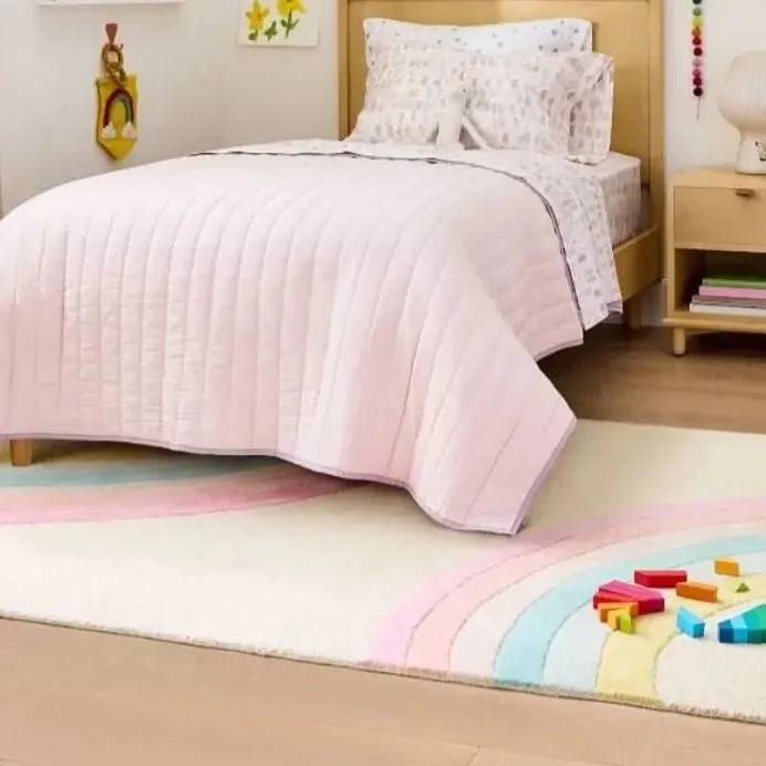 Rectangular Rainbow Stripe Rug