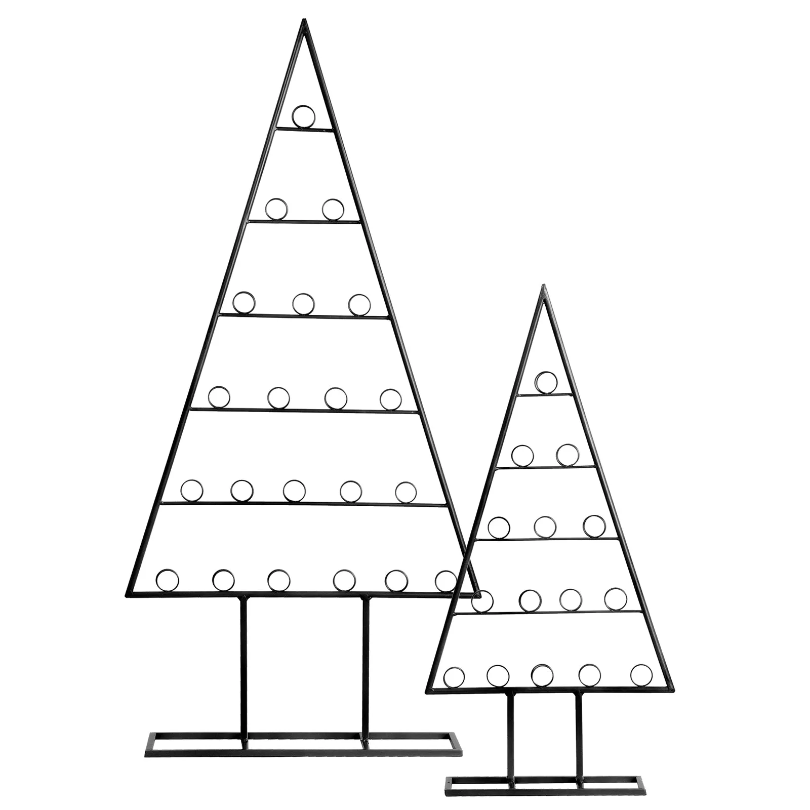Red Co. Set of 44 and 30" Decorative Metal Tabletop Ornament Tree Card & Photo Holders in 2 Sizes