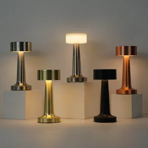 Retro Table Lamp with 3-Color Touch Sensor