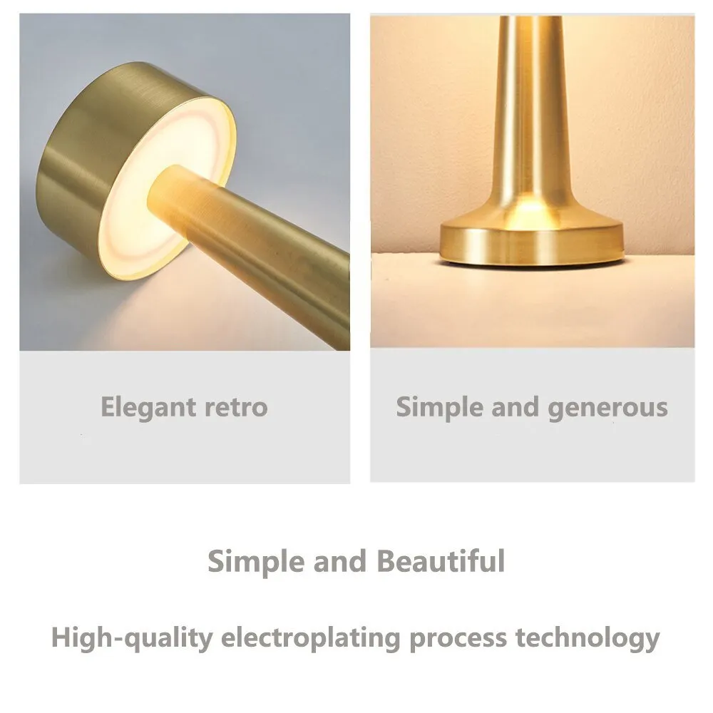 Retro Table Lamp with 3-Color Touch Sensor