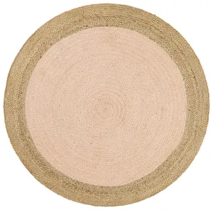 Round Jute Pink Rug