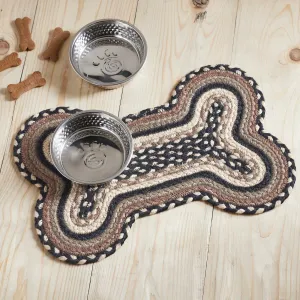 Sawyer Mill Charcoal Small Bone Braided Rug 11.5x17.5"