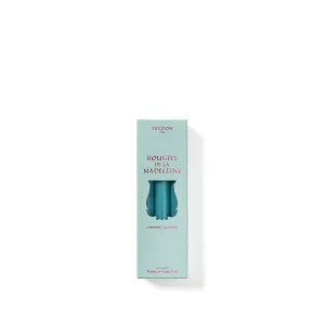 Set of Six Madeleine Candles in Aqua Blue, 20cm