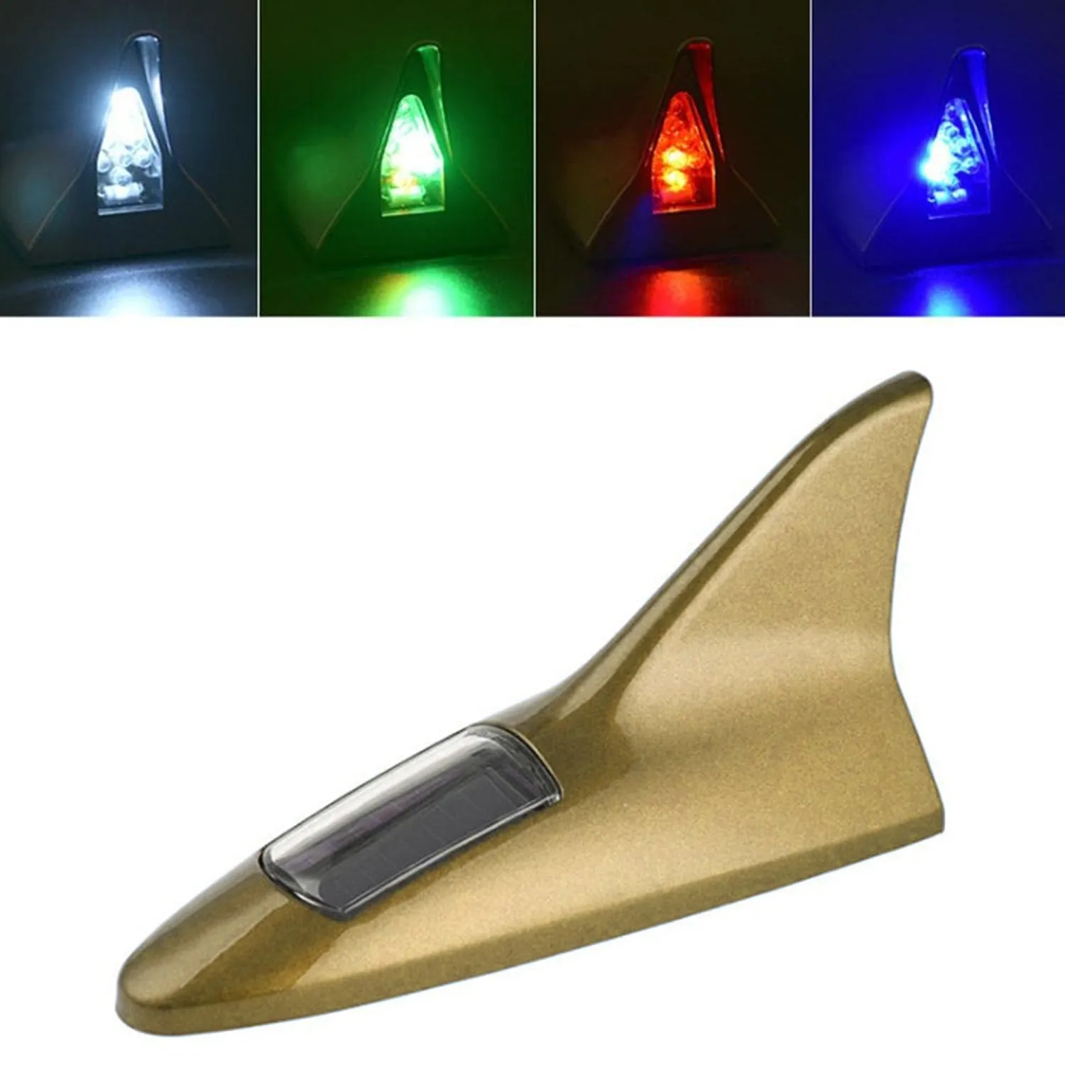 Shark Fin Light With Remote, LED Signal Antenna Solar Shark Fin Car Roof Light Sensor Decoration Flashing Lamps,Solar Powered Radio Signal for Car Lamp Accessories (1 Pc)