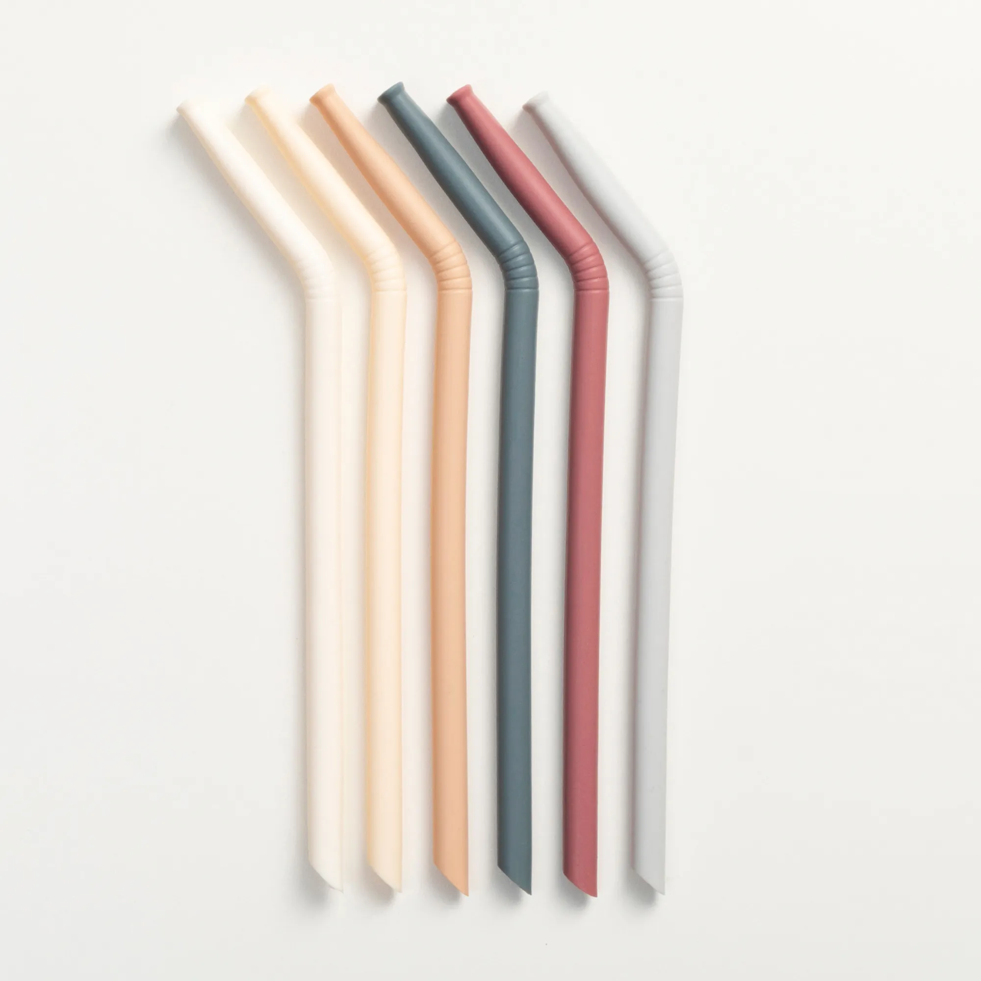 Silicone straw set pack of 6 - Oak multi mix - Canada Stock