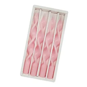 Spiral Taper Candle Smokeless Candles Pink Candlestick 10 INCH Cute Candle Stick Unscented Twisted Candlesticks Long Tapered Candles for Dinner Home Décor Weddings Festive Gifts