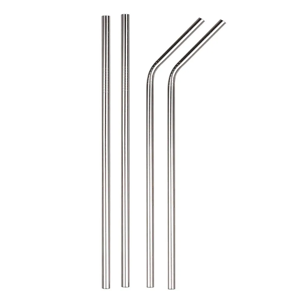 Stainless Steel Straws (2 Straight   2 Bent)