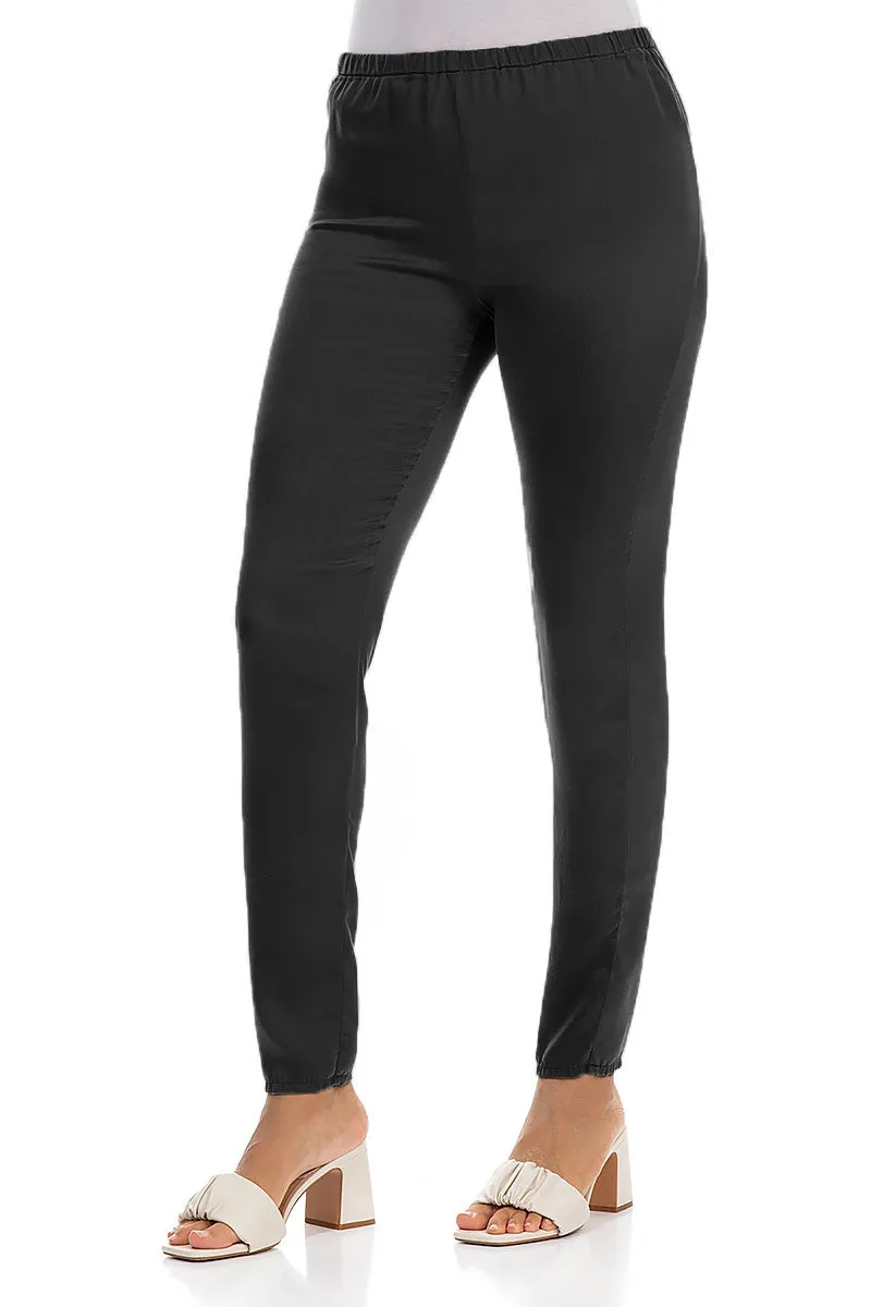 Stylish Black Silk Leggings