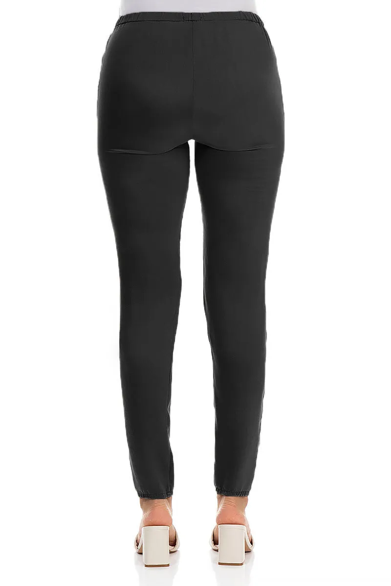 Stylish Black Silk Leggings