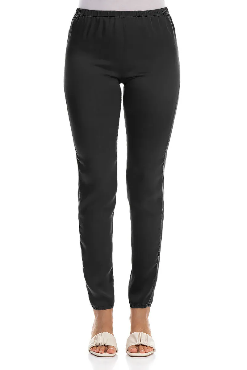 Stylish Black Silk Leggings