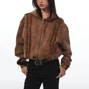 Stylish Hooded Denim Jacket