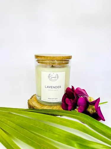 Suneh Soy Wax Scented Candle, 450 gm, 50-60 Hrs | Aroma Therapy Votive Jar Candles Big Size | Scented Candles for Home Decor Gift Set | Lavender Fragrance (Pack of 2)-Bazar