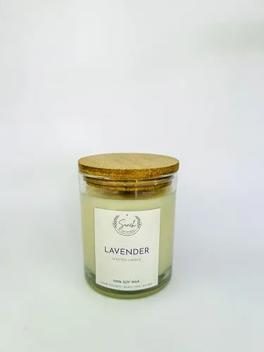 Suneh Soy Wax Scented Candle, 450 gm, 50-60 Hrs | Aroma Therapy Votive Jar Candles Big Size | Scented Candles for Home Decor Gift Set | Lavender Fragrance (Pack of 2)-Bazar