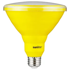 Sunlite 81476 LED PAR38 Colored Recessed Bug Light Bulb - 15 watt (75w Equivalent) - Medium (E26) Base - Floodlight - ETL Listed - Yellow - 1 Pack