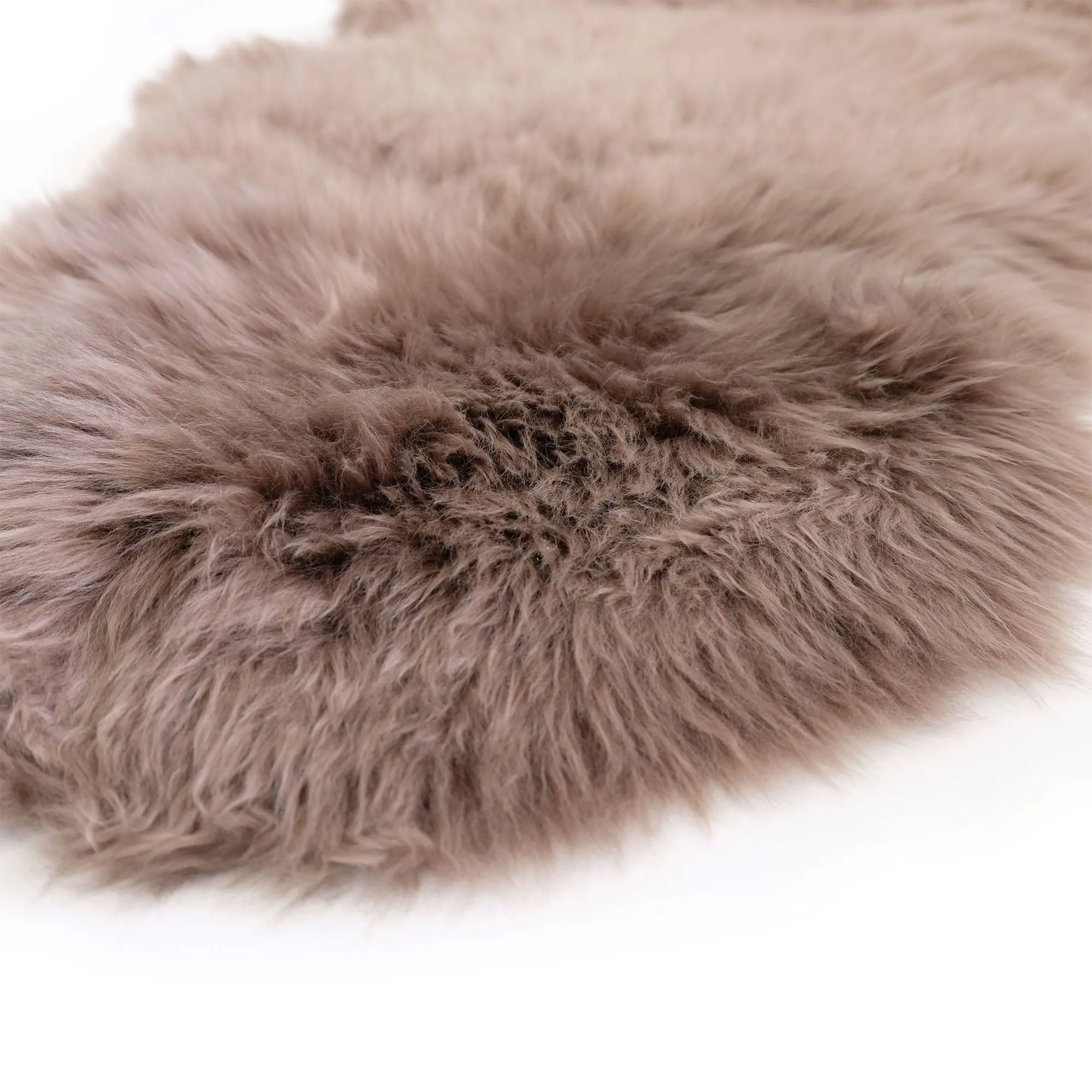 Taupe - Double Length (180 x 65cm) - Long Wool Sheepskin Rug - Australian Merino Sheepskin
