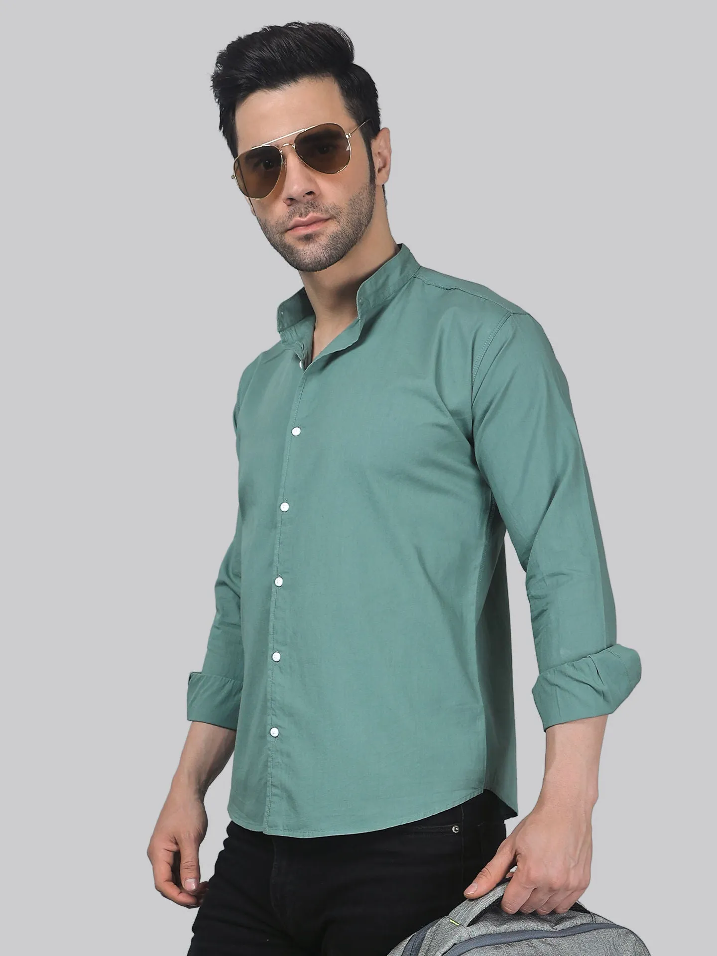 Tribal-fusion Mint-Green Men's Shirt