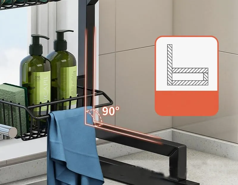 UMAI Drain Rack Kitchen Utensil Organizer | Single Layer-85cm | Space Saving Large Capacity Carbon Steel Durable (Black)