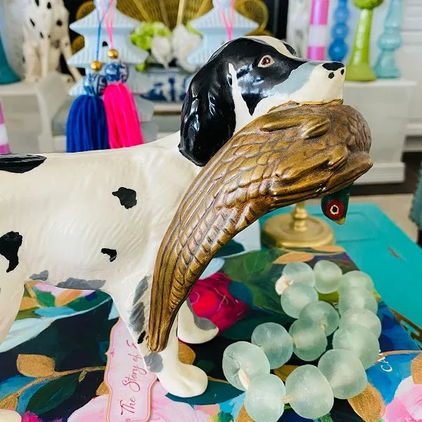 Vintage Figurine Dog with Pheasant in Mouth