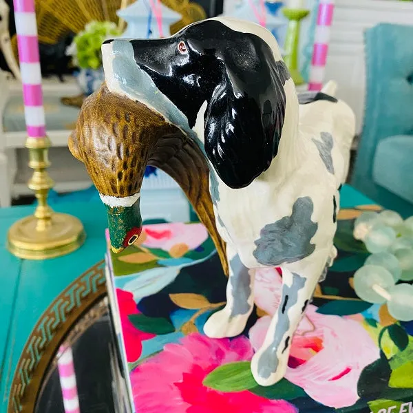 Vintage Figurine Dog with Pheasant in Mouth