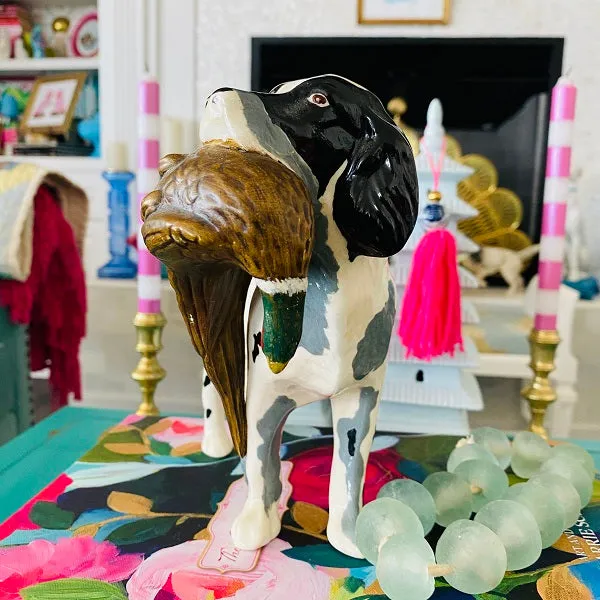 Vintage Figurine Dog with Pheasant in Mouth